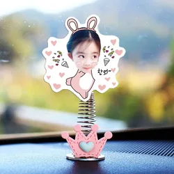 Personalized Photo Car Decoration Couples Action Figure Figurines Ornament Auto Interior Dashboard Picture Custom Accessories