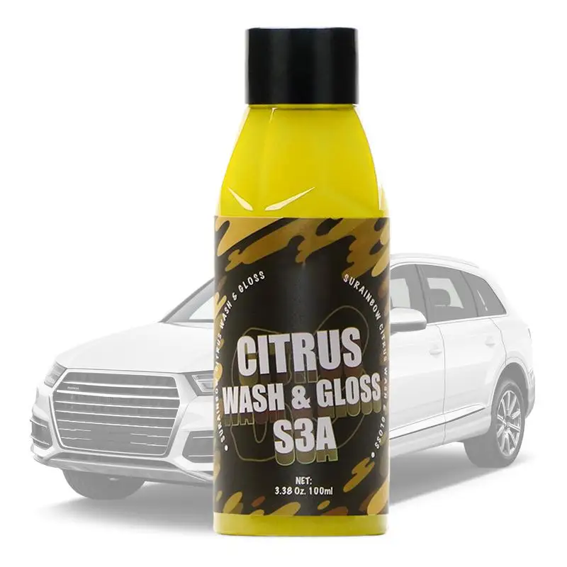 Car Wash Soap Citrus 100ml Car Washing Cleaning Soap Car Glossing Washing Cleaner Car Washing Foam Soap Concentrated Car Wash