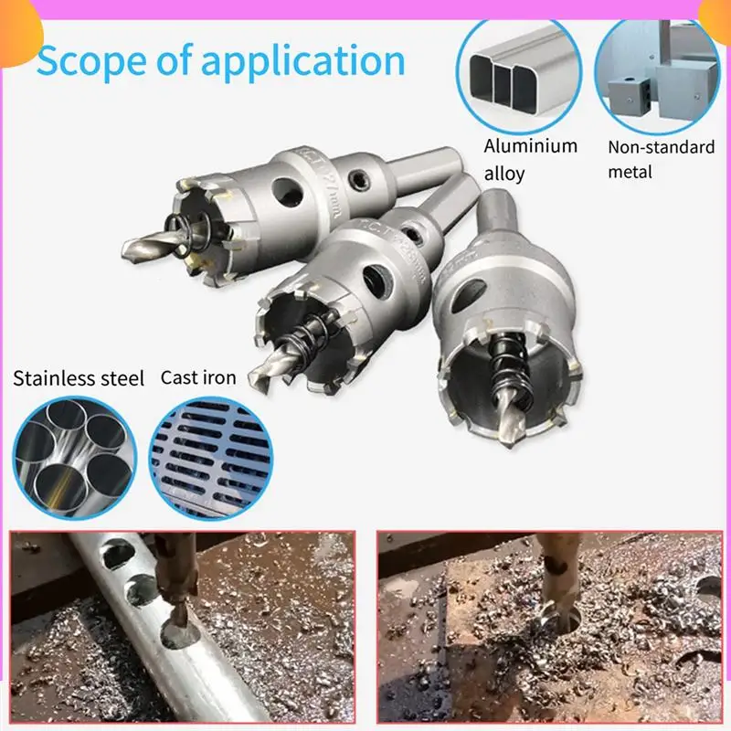 

A23P 6Pcs 14-30Mmtct Cemented Carbide Reamer Metal Thick Iron Plate Aluminum Alloy Reaming Set