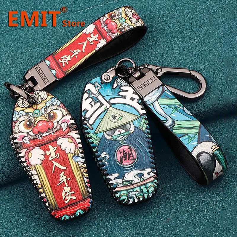 Car Key Case for BYD Second Song Pro Tang Dm QIn PLUS MAX Yuan Generation Atto 3 Han EV Dolphin Key Cover Holder Bag Accessories