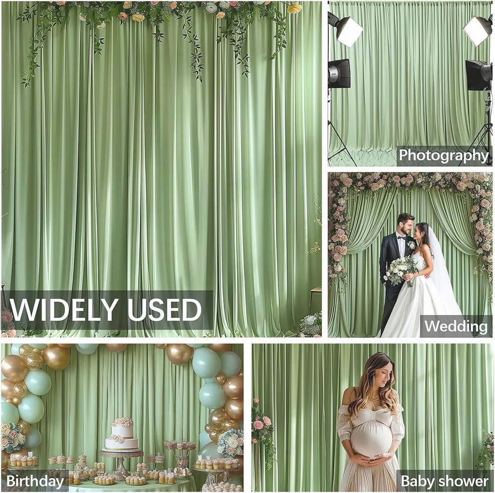 Weißer Hintergrundvorhang, nicht transparent, knitterfrei, Polyester-Fotografie-Hintergrundbehang für Hochzeit, Babyparty, Geburtstag – Detail 7