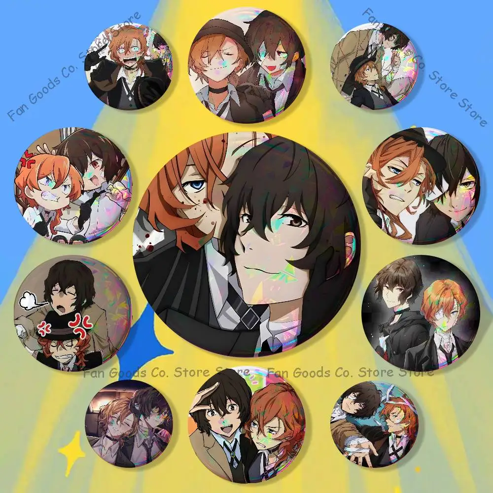 Fanart Soukoku D-Dazai C-Chuuya Anstecknadeln Kreative Blechbuttons Broschen Kreative Zitat-Anstecker Kleidung Rucksack Schmuck Geschenk