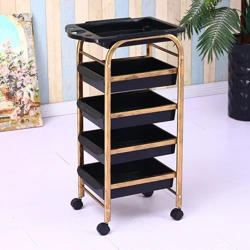 Pull-out Salon TrolleyBeauty Salon StrollerHairdressing Tool CartBarber Storage CarMulti-functional Salon Organizer Hot Sale