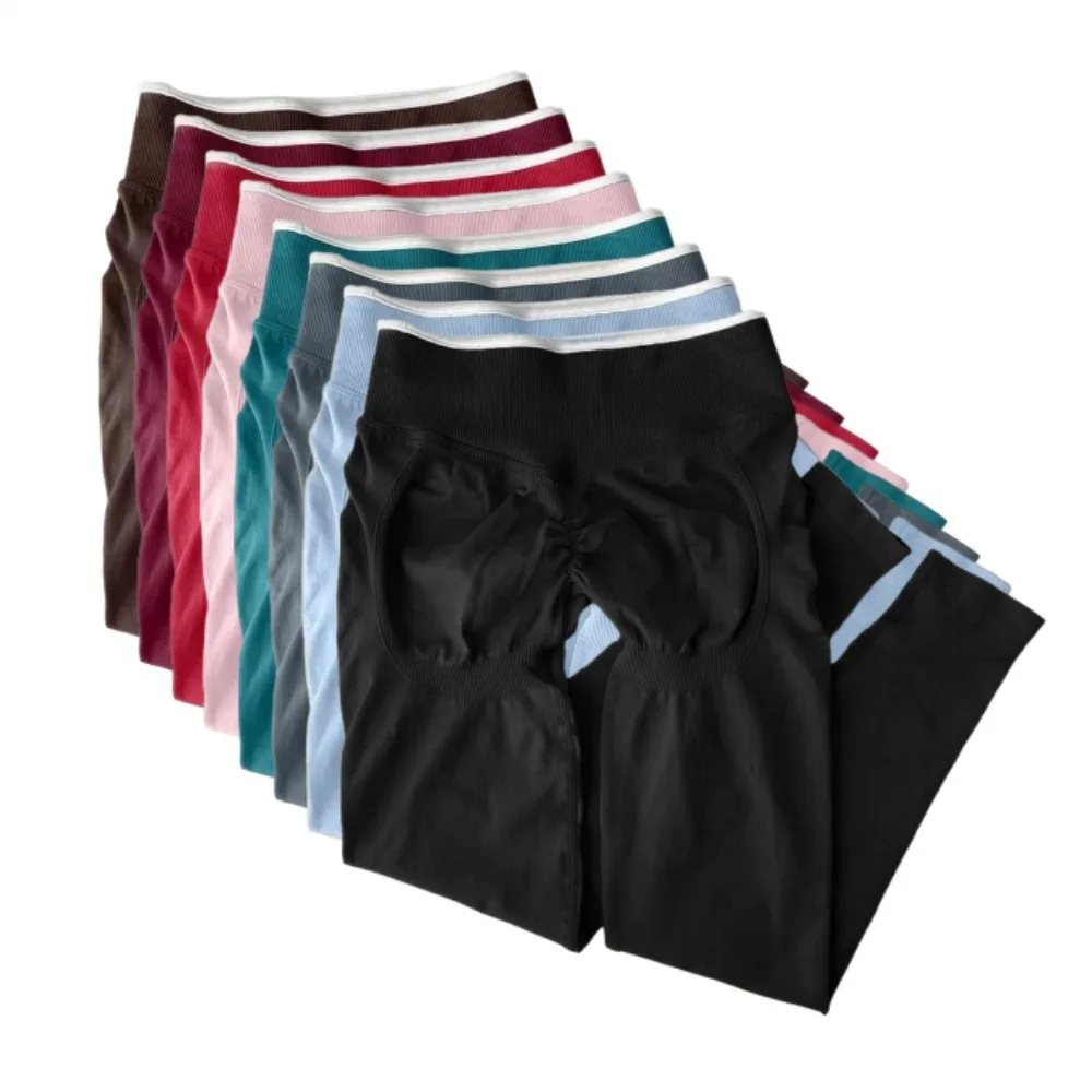 

Ignite Women Leggings Yoga Leggings Waist White Border Seamless Daily Against Resistance Sports Pants Gym Fitness Workout Pants