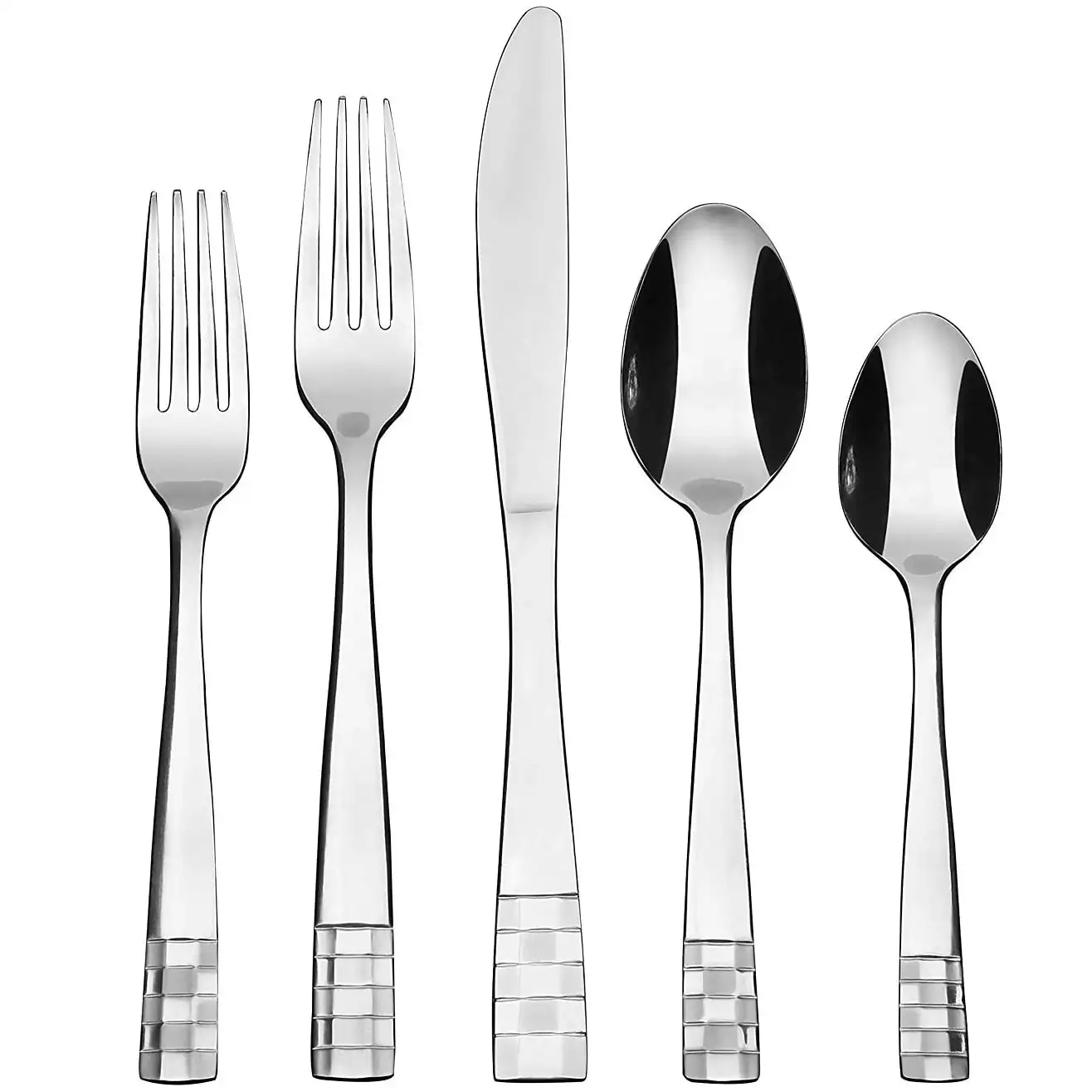 

40-piece cutlery set, 8 servings, stainless steel silverware, home kitchen utensil set, including fork, knife and spoon