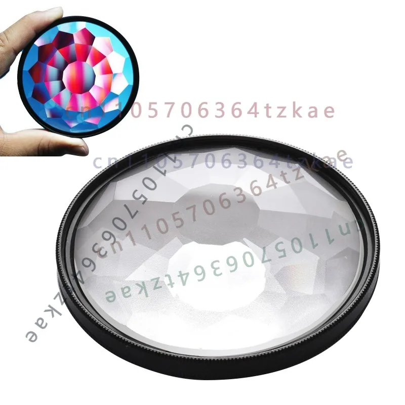 Kaleidoscope Prism Filter, Multiple Refracting Subject Photography Filter 49/52/58/62/67/82mm for Camera Lens
