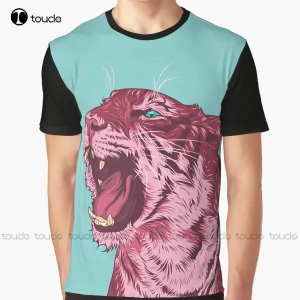 Magenta Tiger Graphic T-Shirt Digital Printing Tee Shirts Streetwear Xxs-5Xl New Popular Unisex Christmas Gift