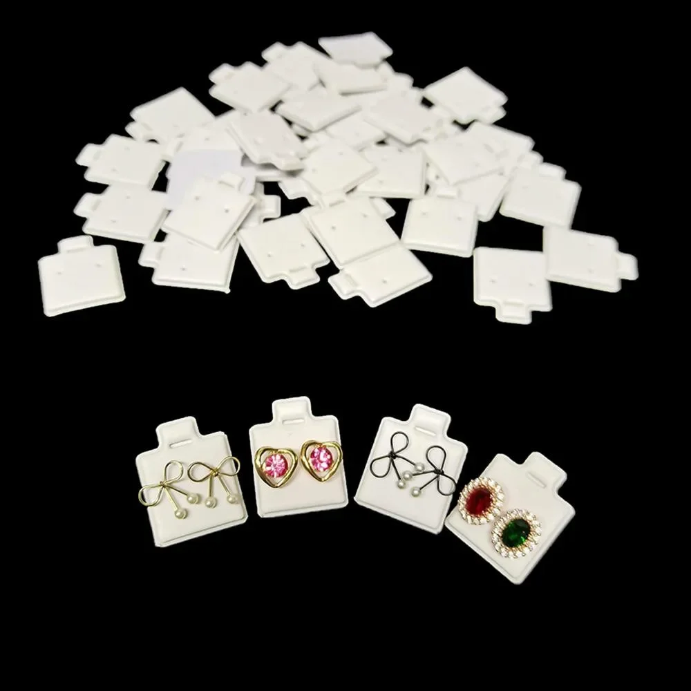 

100pcs/bag Ear Studs Holder White Puff Pad Earring Cards Jewelry Display Holder Tray Insert Organizer Bulk Wholesale