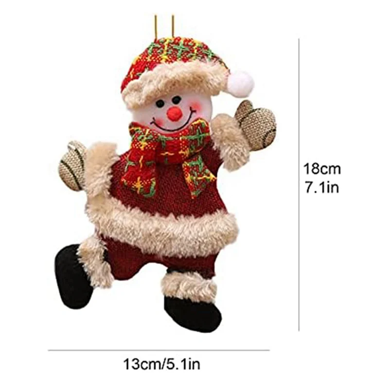 A59E-حلي عيد الميلاد ، ديكور معلق لعيد الميلاد سانتا كلوز ثلج-دمية دب الرنة شجرة عيد الميلاد الحلي لديكور الحفلات Dur