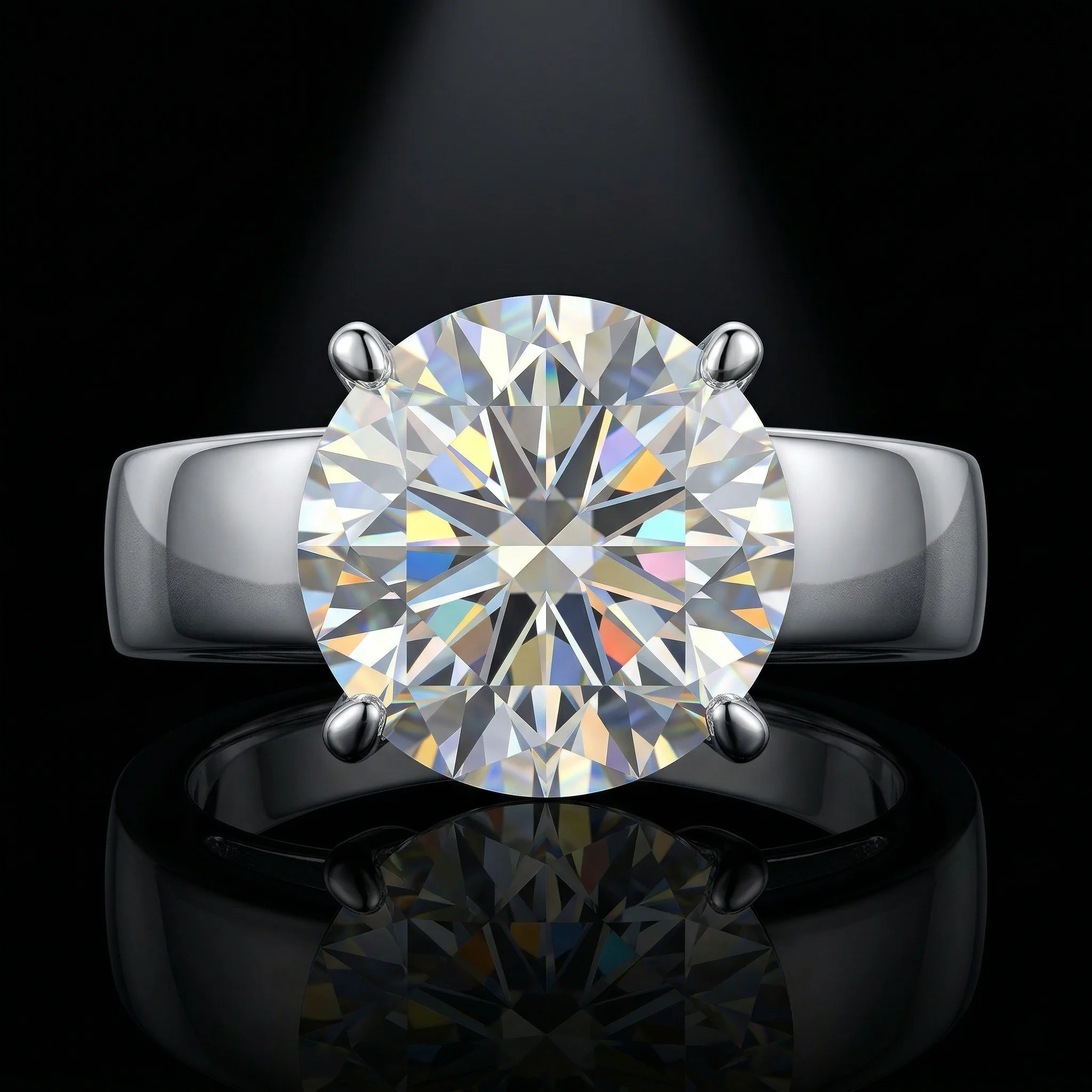 

Роскошное женское кольцо с круглым муассанитом 5 карат, цвет D, чистота VVS1, сертификат GRA, обручальное кольцо-солитер из стерлингового серебра S925