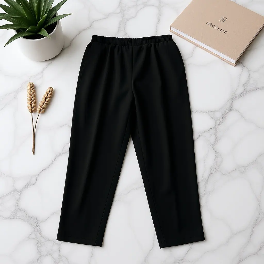 통기성 좋은 셰프 블랙 작업복 식당 유니폼 루즈핏 바지 남성용 폴리에스터 면 소재 셰프 작업복