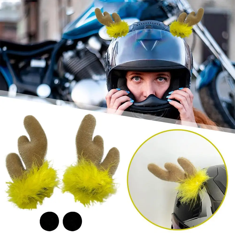 

Christmas Antlers Motorcycle Helmet Decoration Electric Bike Helmet, Ski Helmet Ear Ornaments DIY Decor