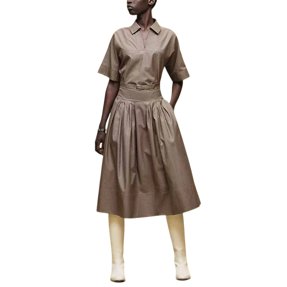 

Fashion Elegant Women Outfits Formal Prom Birthday Party Dinner Date Two Piece Dress Sets Retro High Waist Pleated Skirts