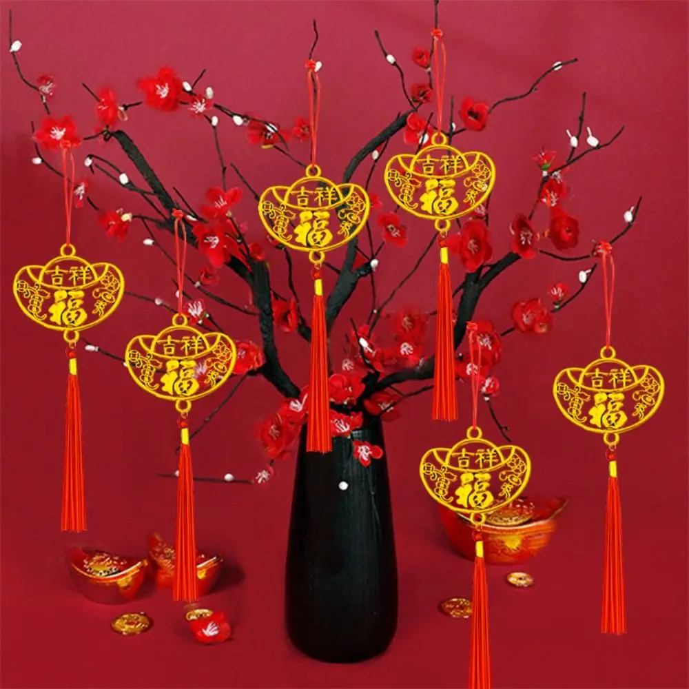 6/10 قطعة الذهب السنة الصينية الجديدة قلادة حسن الحظ مقاوم للماء مهرجان الربيع بونساي قلادة الثروة البلاستيكية #3