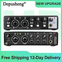 Tarjeta de Sonido Profesional Depusheng MD32, Interfaz de Audio TIPO-C con Monitoreo, Guitarra Eléctrica, Grabación en Vivo para Canto en Estudio
