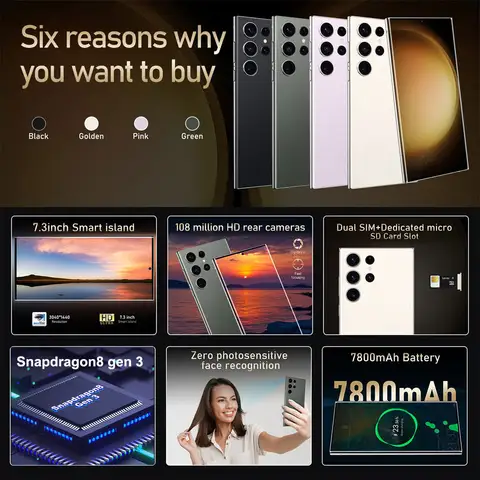 Nuevo S25 Ultra HOT 2025 Original 7,3 pulgadas inteligente 5G tarjeta Dual modo de reposo Android 14 sistema versión Global 7800mAh batería