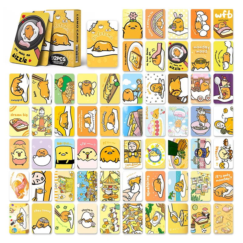 92Pcs/Set Sanrio GUDETAMA New Series Cute cartoon Sanrio Sticker Lomo Cards HD Printd Photocards High Quality Postcards Gifts