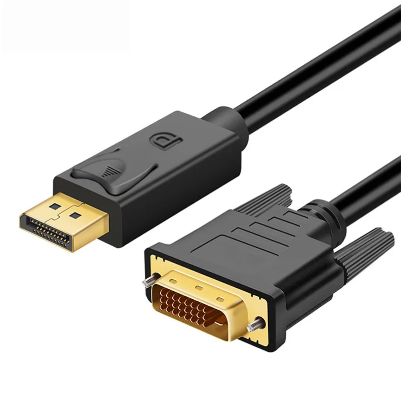 DP To DVI 24 1 1.8m Cable Adapter DisplayPort 1080P DP To DVI Conversion Cable For Monitor Projector DisplayPort Cable