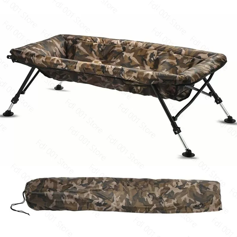 Fishing bed Oxford cloth 126cm long adjustable leg folding camouflage carp fishing equipment cradle wear-resistant