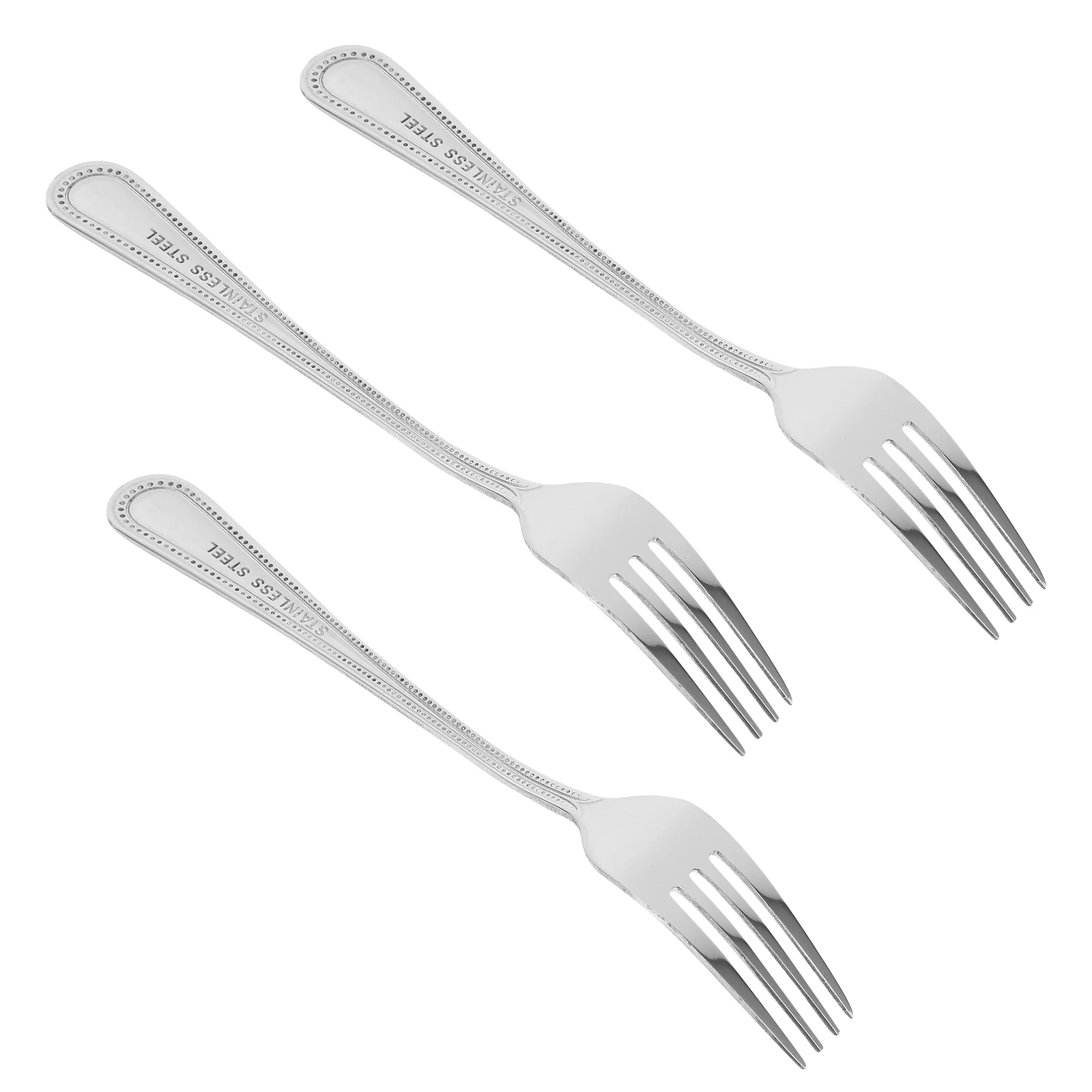 

3pcs Cake Set Dessert Stainless Steel Fruit Picks Appetizer Serving Forks Reusable Compact Lightweight Party Home Restaurant Use