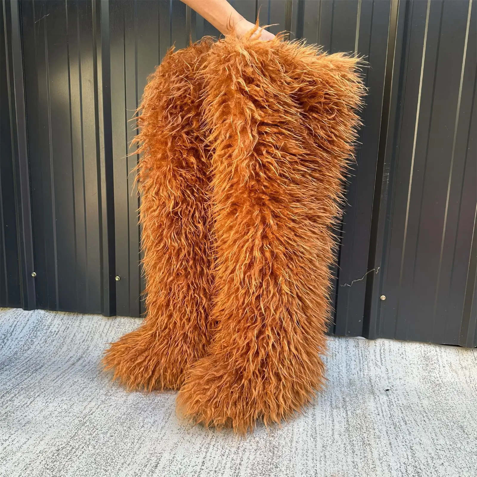 

IPPEUM Mongolian Fur Boots Thigh High For Women Winter 2025 Long Shoes