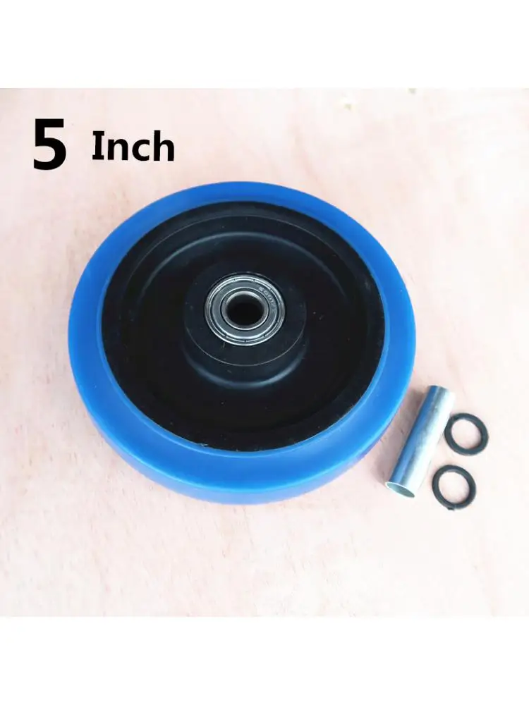 1 Pcs 5-Inch Medium Blue Soft Rubber Caster - Swivel & Quiet for Smooth Mobility