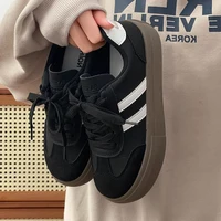 Chaussures blanches polyvalentes pour femmes, nouvelle mode d'automne, chaussures de sport rétro décontractées à semelle épaisse, baskets confortables à semelle souple pour étudiants 2