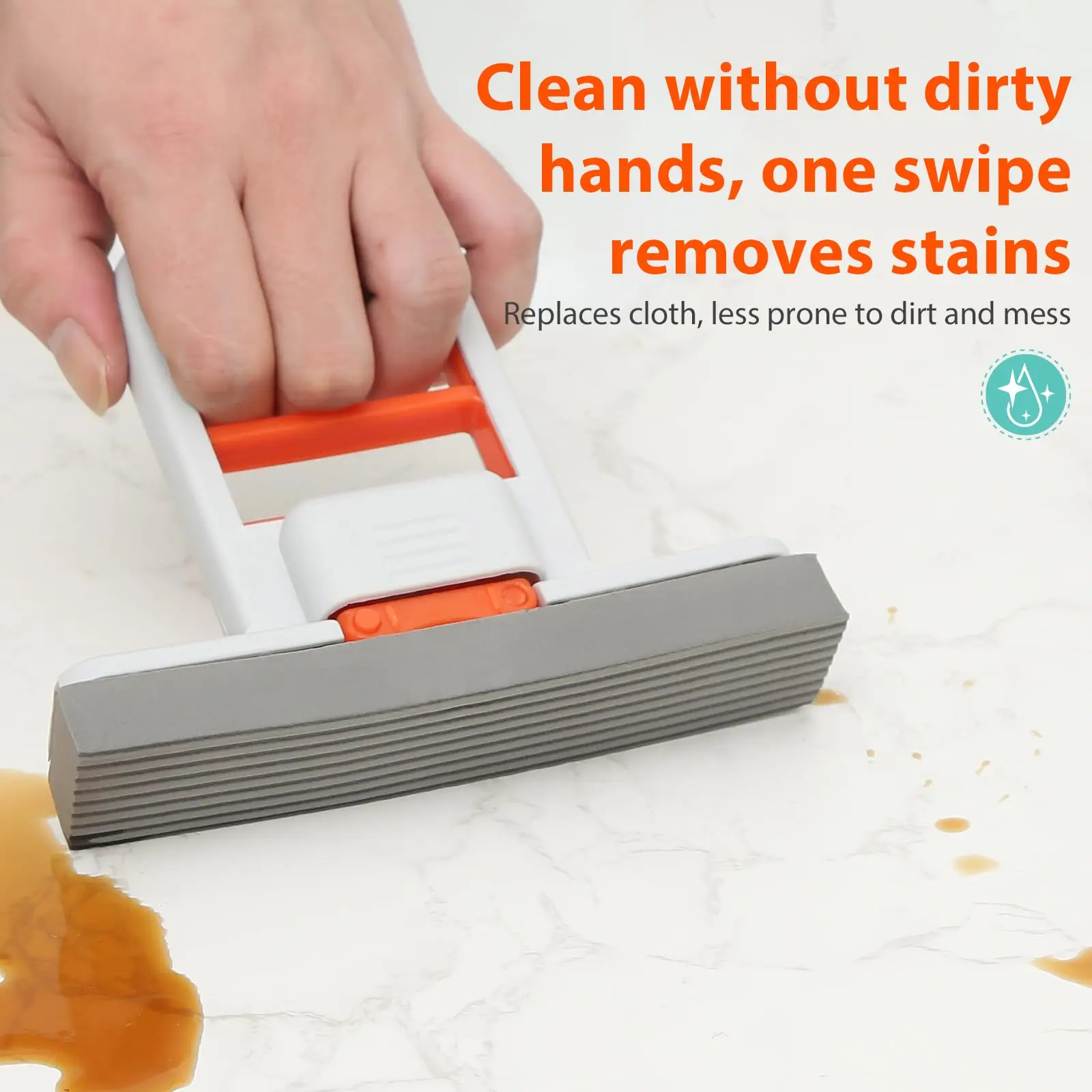 4pcs/set Handheld Mini Squeegee Sponge Cleaning Brush, Portable Multi Purpose Small Cleaner for Kitchen Counter, Sink, Window, Bathroom Tile, Stove Top image 4