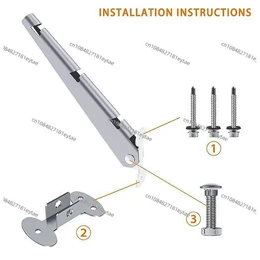 Barbed Wire Arm, Flat Surface Mounted, Galvanized Steel Extension for PVC & Wooden Fences, Long Handle