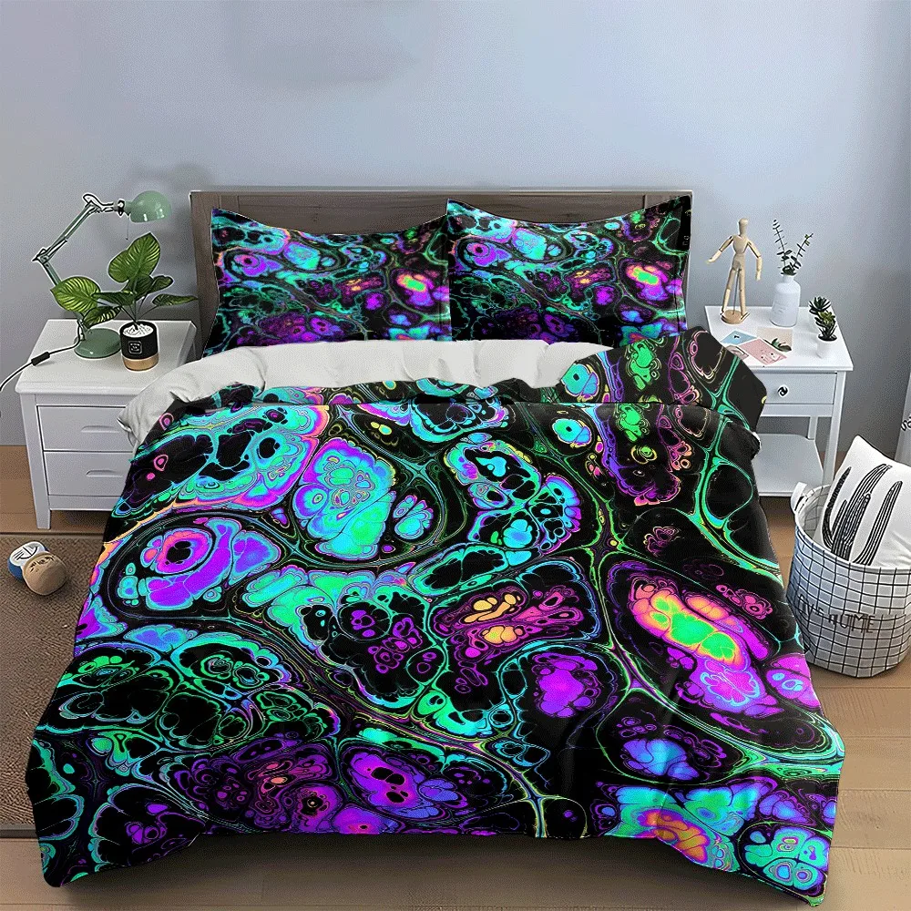 "Psychedelic Pattern Three-Piece Set" Exquisite three-piece bedding set gift for kids and adults