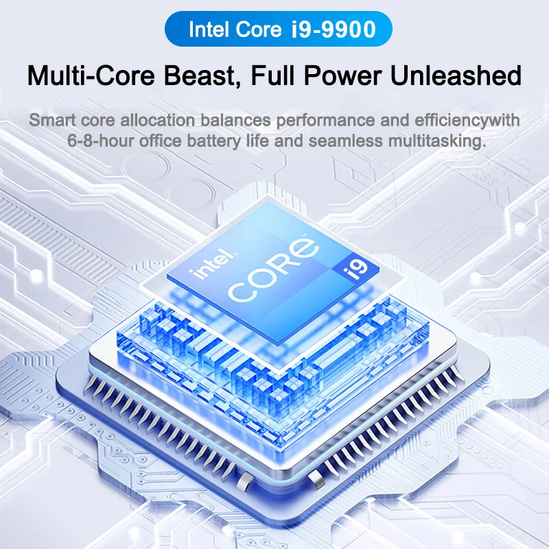 كمبيوتر محمول LENO جديد مقاس 14.1 بوصة Intel Core i9-9900 32GB 2TB Windows 11 كمبيوتر ألعاب كمبيوتر مكتبي فائق النحافة 1920*1080 HD