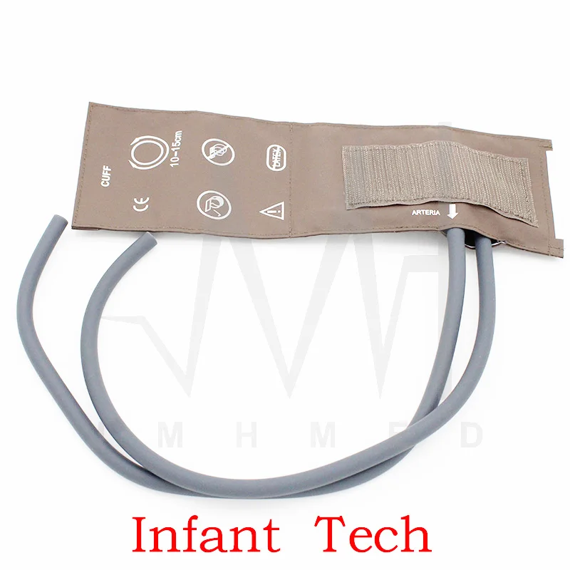 5PCS Dual Tube Reusable PU Blood Pressure Cuff M1571A,For Infant 10-15cm Arm 40cm Nihon Khden/GE Datex/Dixtal NIBP Monitor.