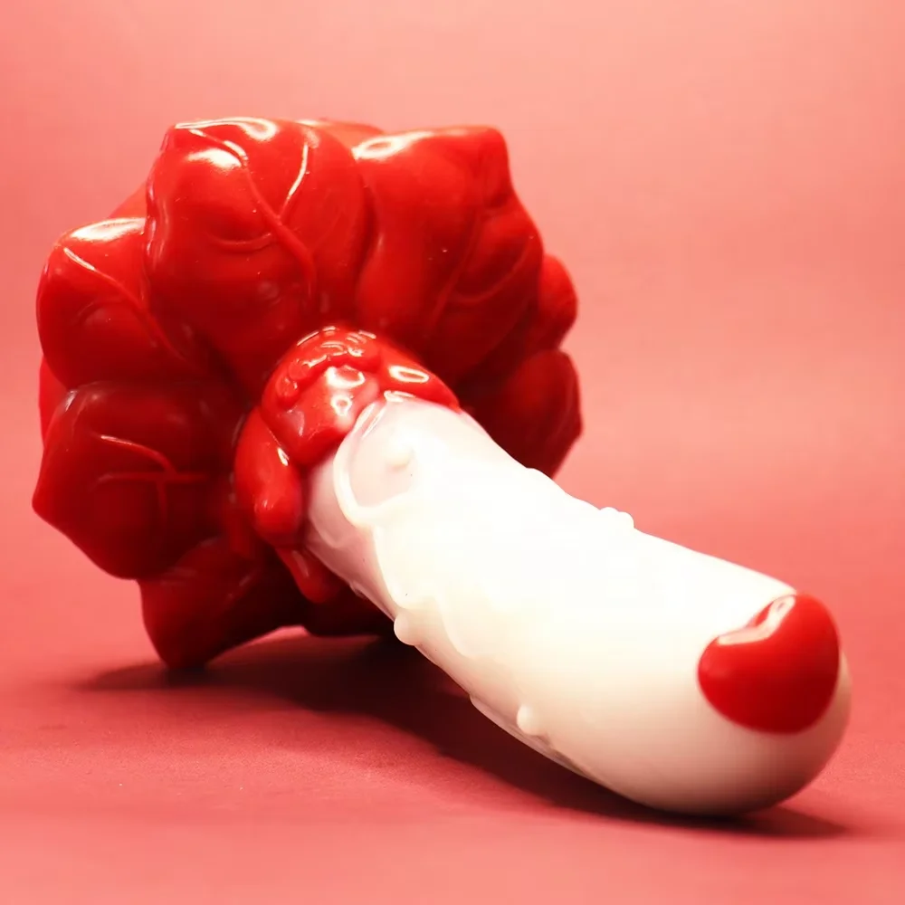 Monster phallus silicone fantasy colorful cute flower strong suction cup dragon-shaped phallus anal plug female sex toy - view 2