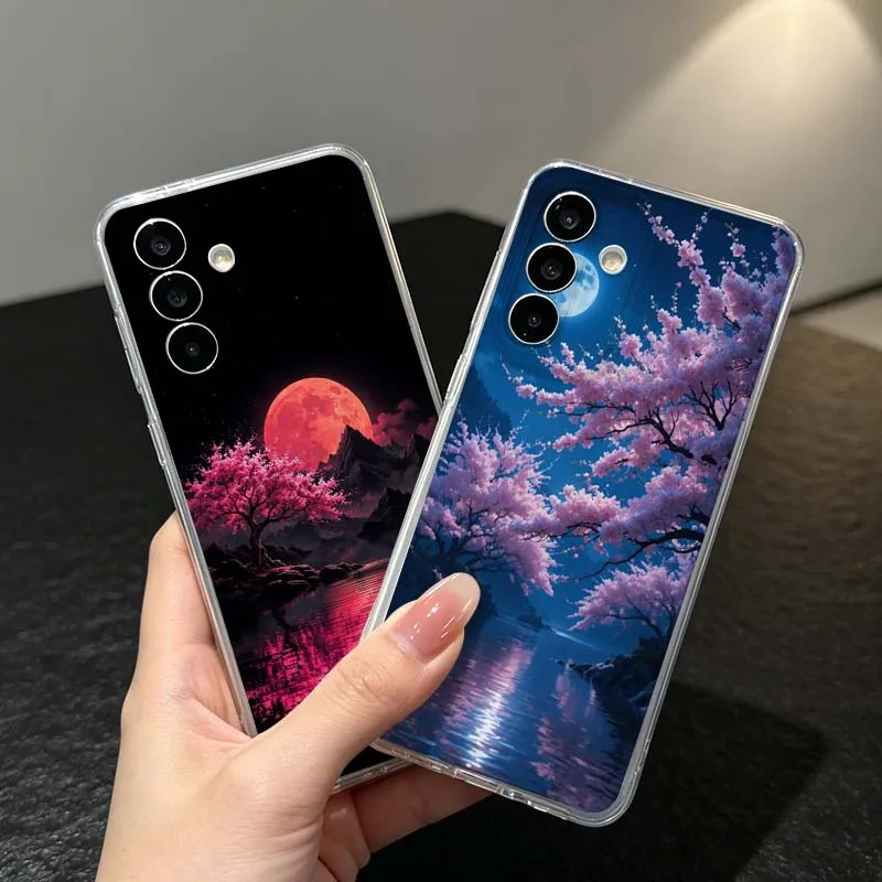 Moonlit Lake Pattern For Samsung Galaxy A57 A56 A55 A54 A53 A52 A37 A36 A35 A33 A26 A17 A16 A14 A07 A06 Phone Case Cover