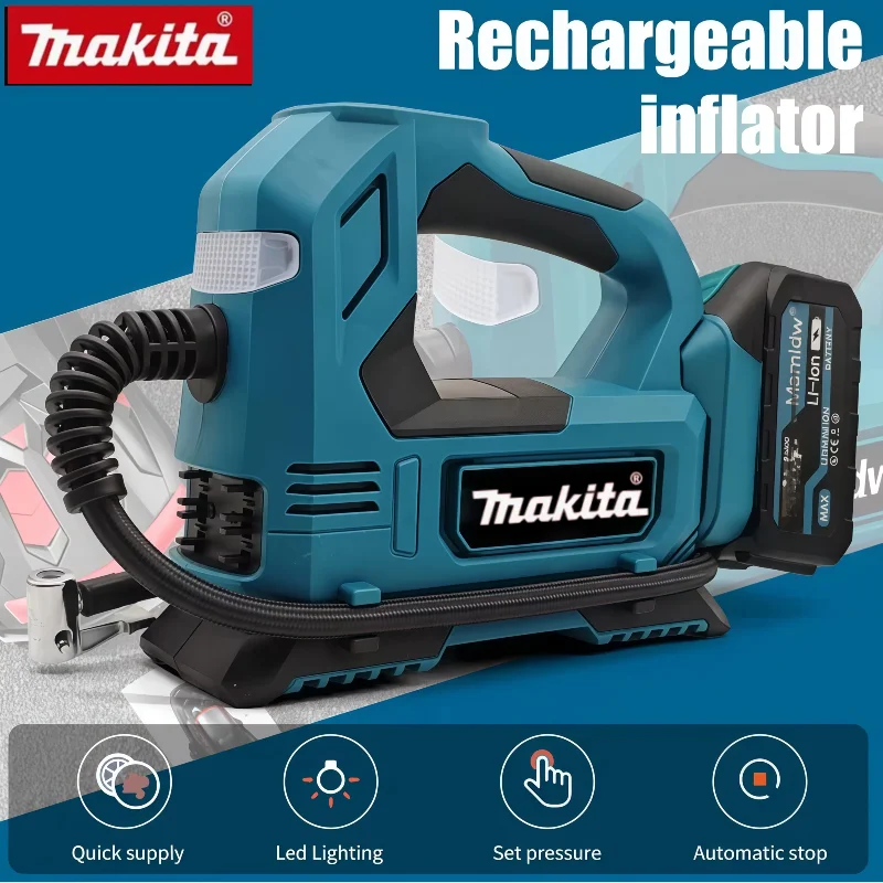 

Makita Portable Cordless Tire Inflator Electric Air Pump with Digital Display Screen Air Compressor For Car Bicycle Tires Ball