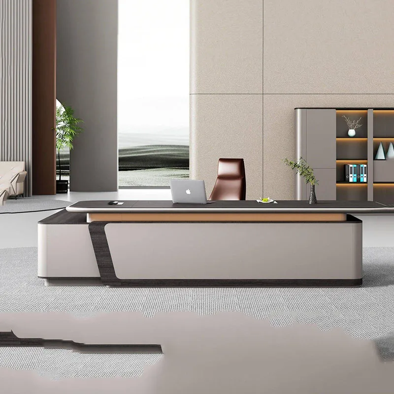 Prateleiras artesanato mesa de escritório armazenamento recepção computador moderno mesa de escritório europeu nórdico escritorio móveis comerciais