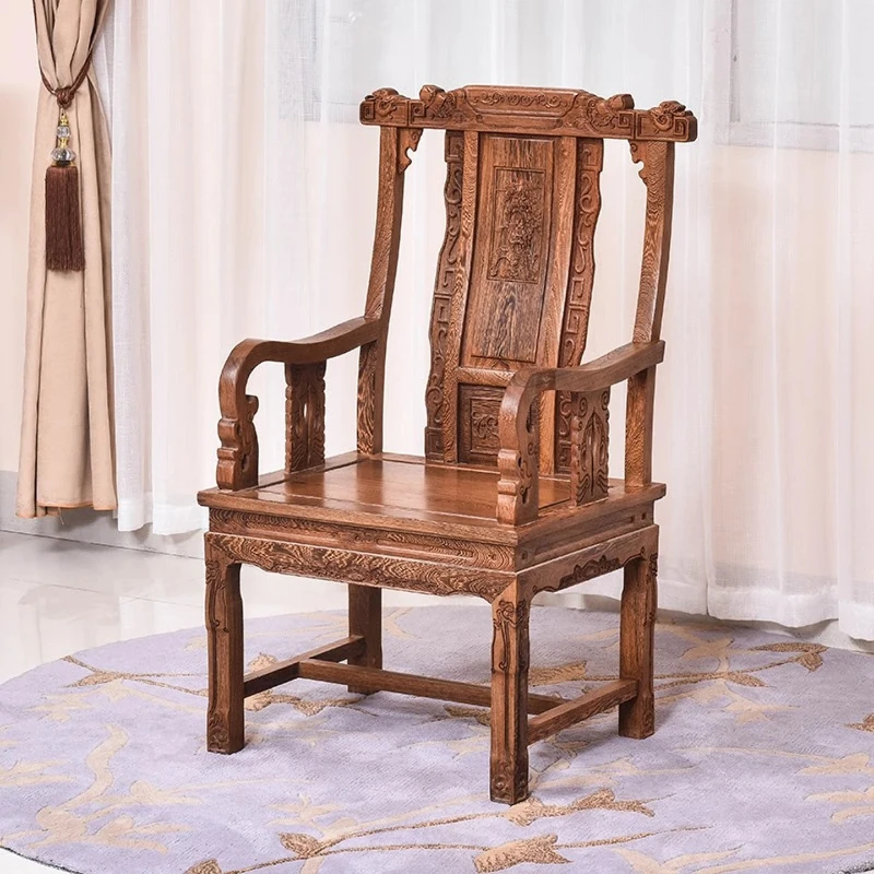 

Official hat chair, solid wood backrest Chinese classical antique computer chair