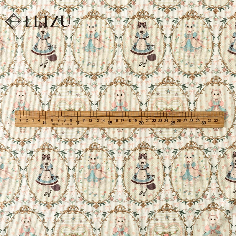 0.5/1/2 ياردة أرنب القط المطبوعة سروال قصير النسيج الخريف الشتاء الدافئة موضة الكرتون النسيج DIY بها بنفسك الخياطة الملابس ، المخدة ، أريكة