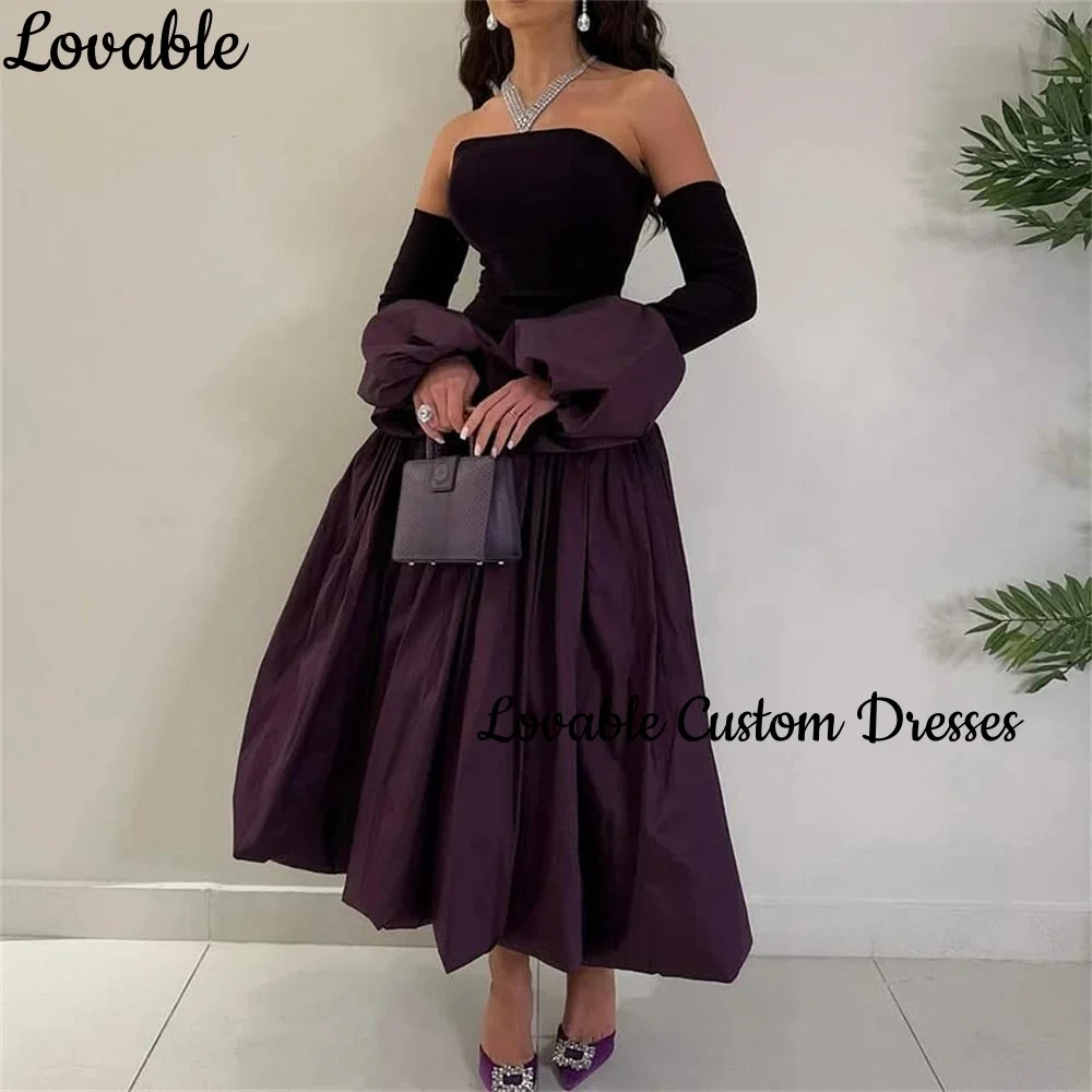 فساتين للمناسبات الخاصة Wedding Dress Ankle-Length Customized A-Line Strapless Elegant And Pretty Women'S Dresses Ruffle Party