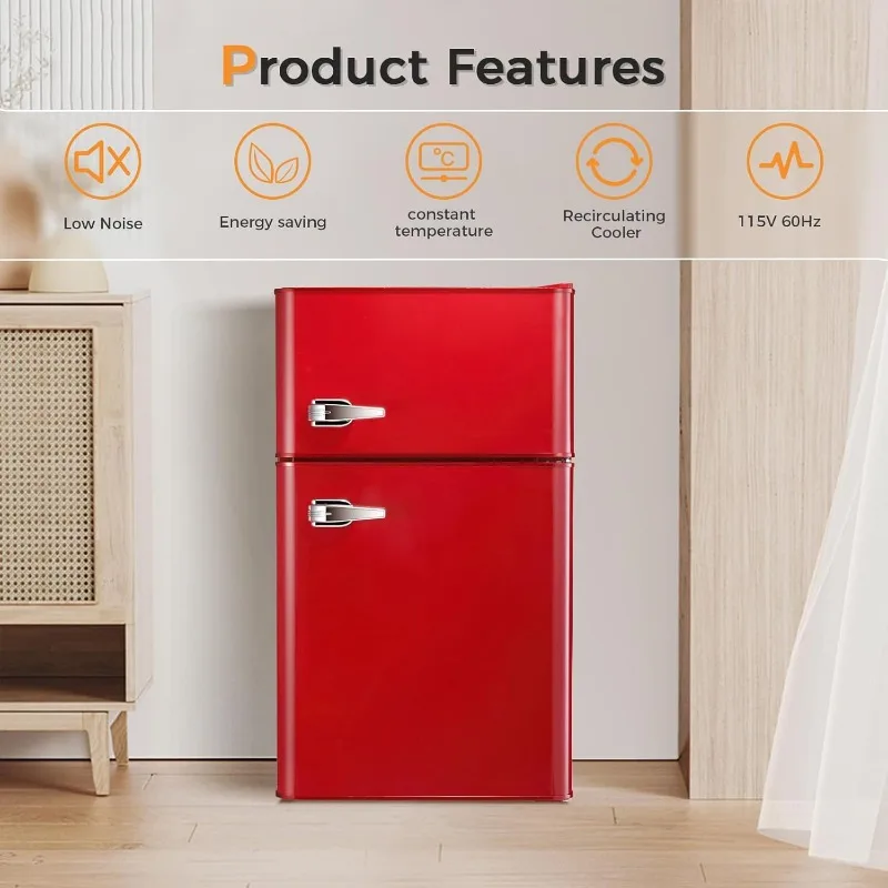 ثلاجة صغيرة مدمجة 3.2Cu.Ft. التيار المتناوب فقط 15 أمبير 115 فولت 60 هرتز تيار متردد منخفض الضوضاء سعة تخزين كبيرة