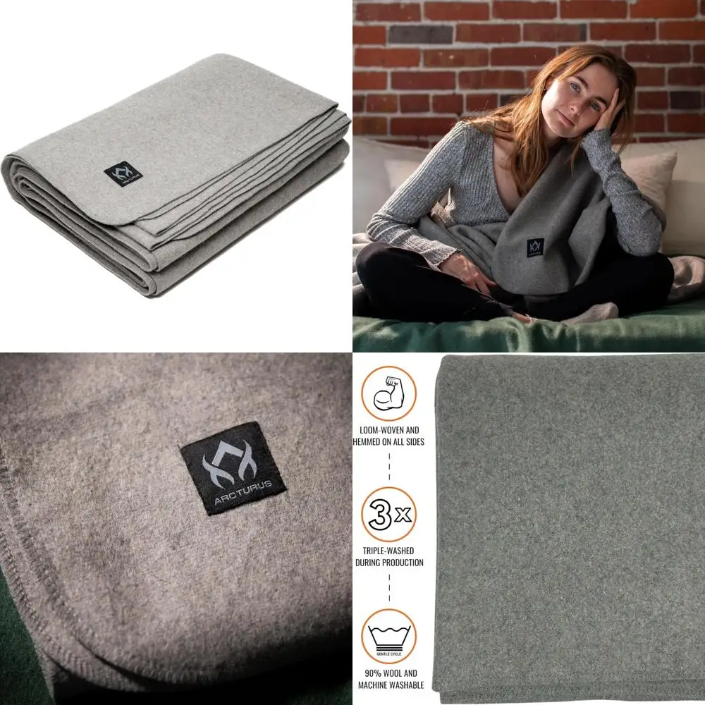 بطانية صوف قابلة للتنفس من King Size Arcturus Tahoe لراحة عامة - سميكة، قابلة للغسل، 90 × 108 بوصة #1