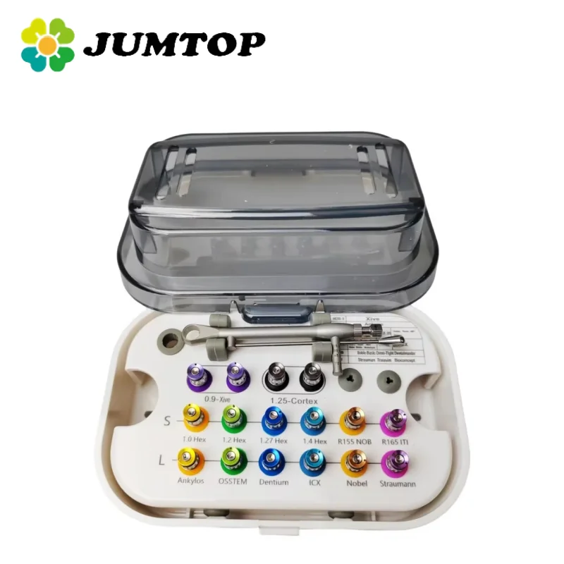 

JUMTOP Dental Implant Torque Wrench Prosthetic Kit Screwdriver Stainless Steel Colorful Drivers Restoration Tool Kit 10-70Ncm