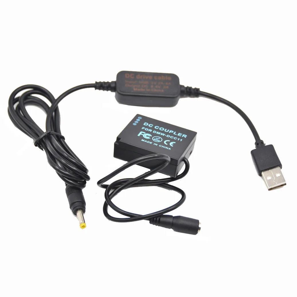 شاحن بنك الطاقة مع كابل USB ، بطارية الدمية ، DMC-GF6 Lumix GF5 GF3K GX7 S6 ZS100 LX100 GX80 GX85 ZS200 TZ100 ، 5 فولت ، 5 فولت