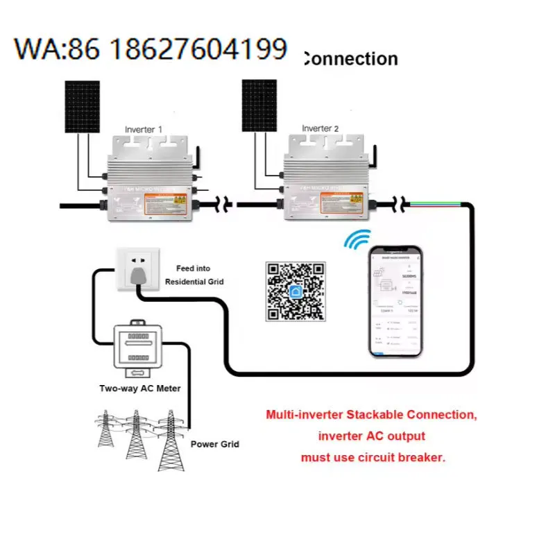 1200W Low Frequency On Grid Solar Micro Inverter High Efficiency MPPT Tracking Waterproof  Solar Panel Power  Equipment