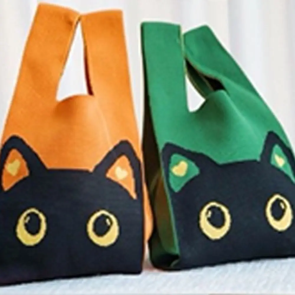 

Милая вязаная сумка на запястье с узлом, сумка ручной работы с героями мультфильмов, большая вместительная сумка для покупок для женщин и девочек, большая сумка, сумка