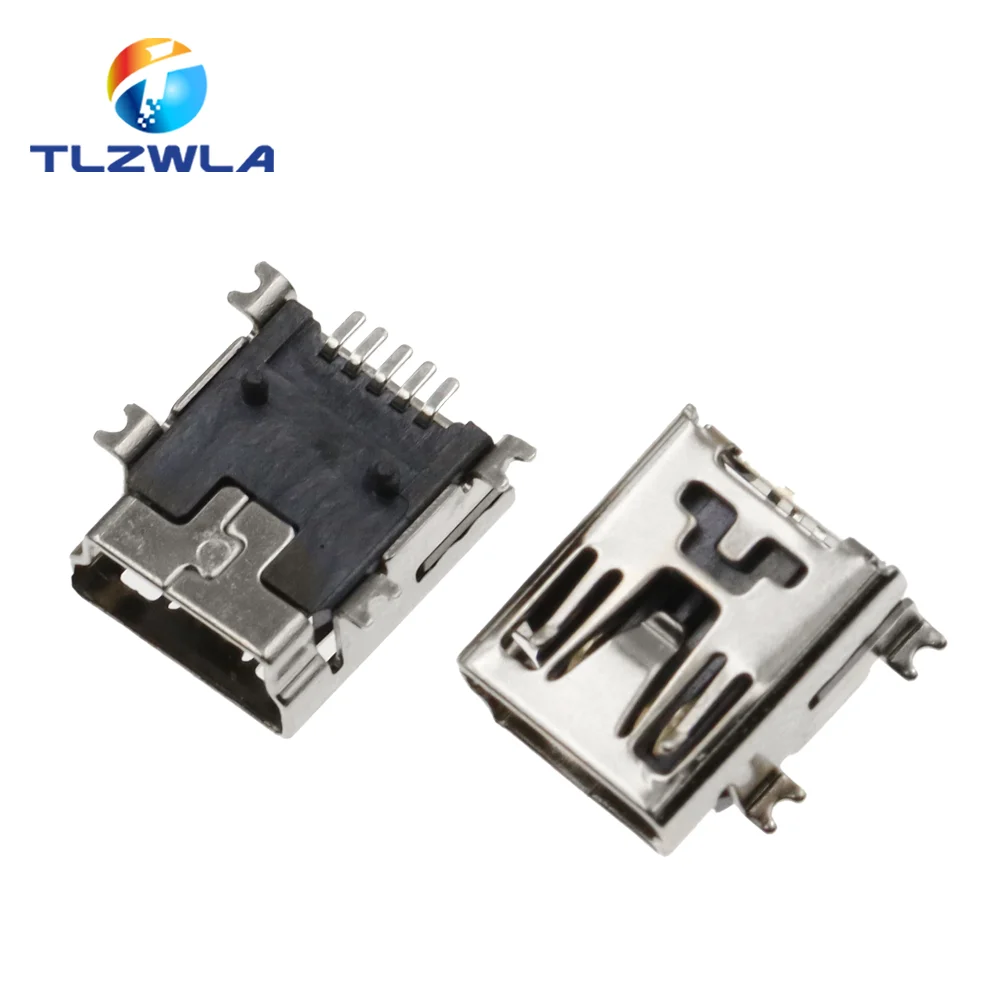 10 sztuk Mini USB SMD 5Pin kobieta Mini B złącze wtykowe podstawa zasilacza — zdjęcie 3