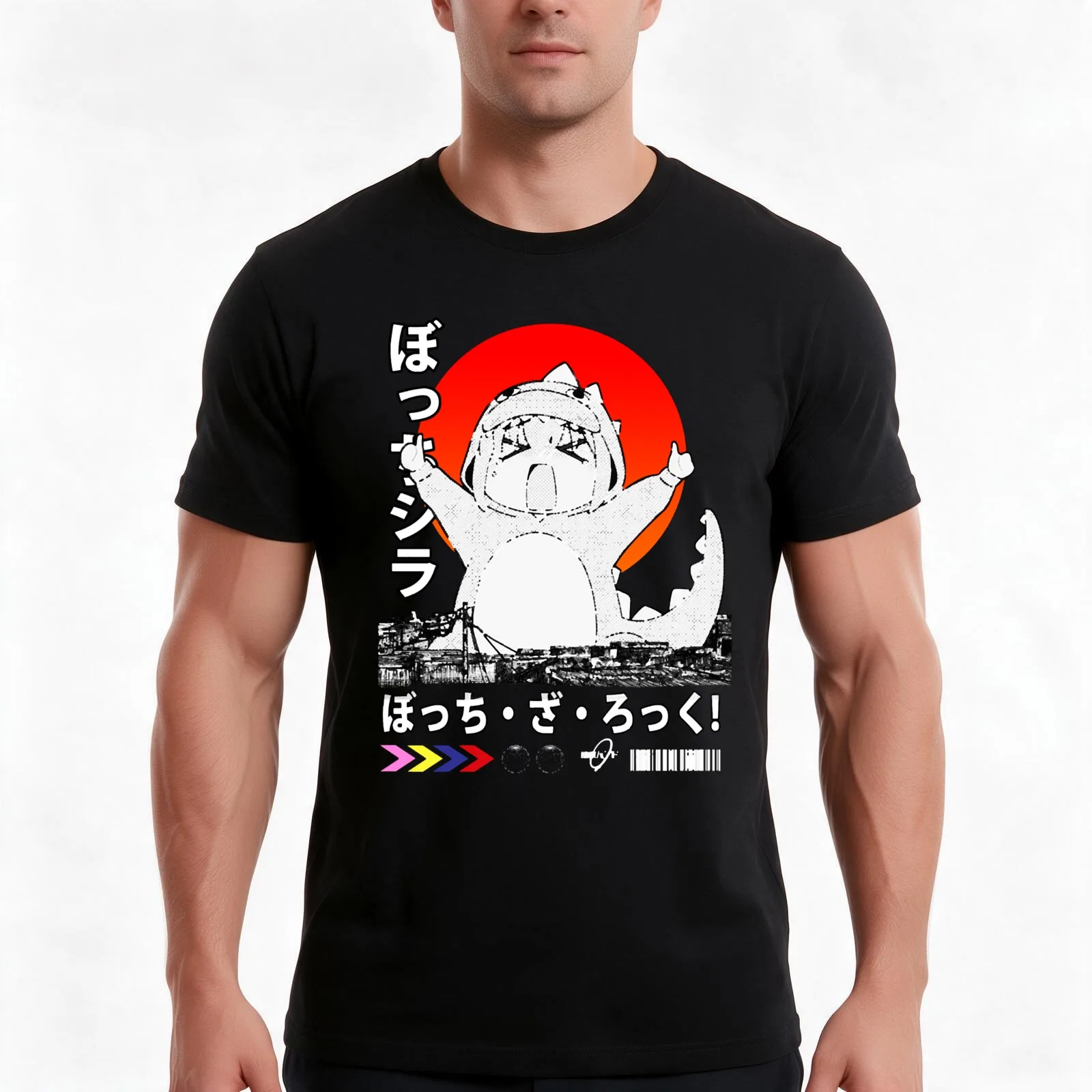 Bocchi Kaiju Classic T-Shirt, Summer Casual Cotton Tee, Oversized Streetwear Tops, Vintage Graphic Print, Loose Fit Short Sleeve