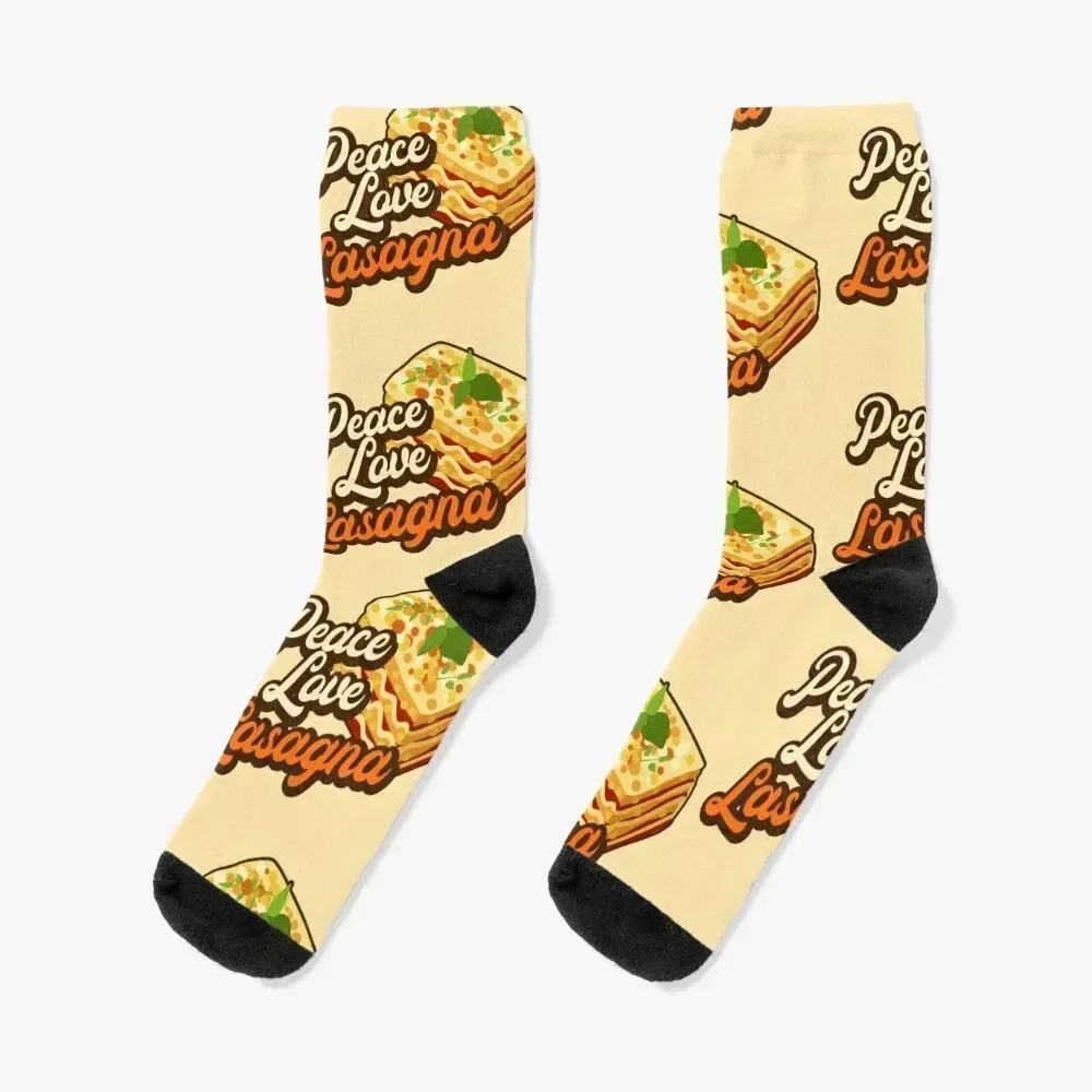 

Peace Love Lasagna. Socks man hip hop Run basketball Socks Male Women's
