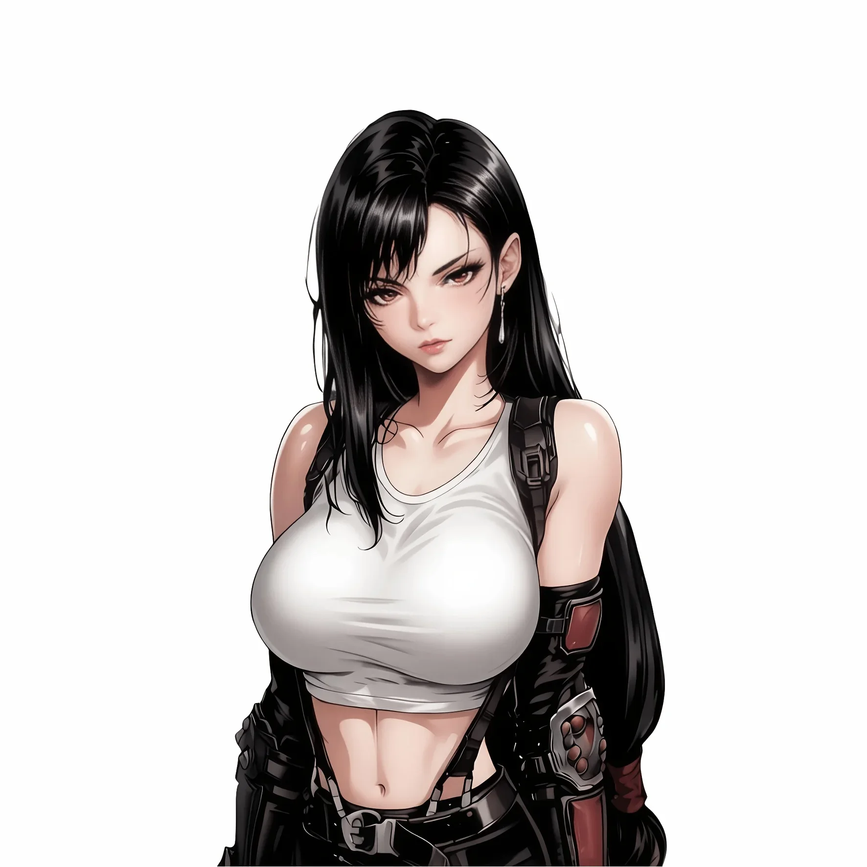 2D Flat Tifa Lockhart Vinyl Sticker 1pc, Waterproof UV Resistant Decal for Car Smooth Surface Exterior Decor Accessories