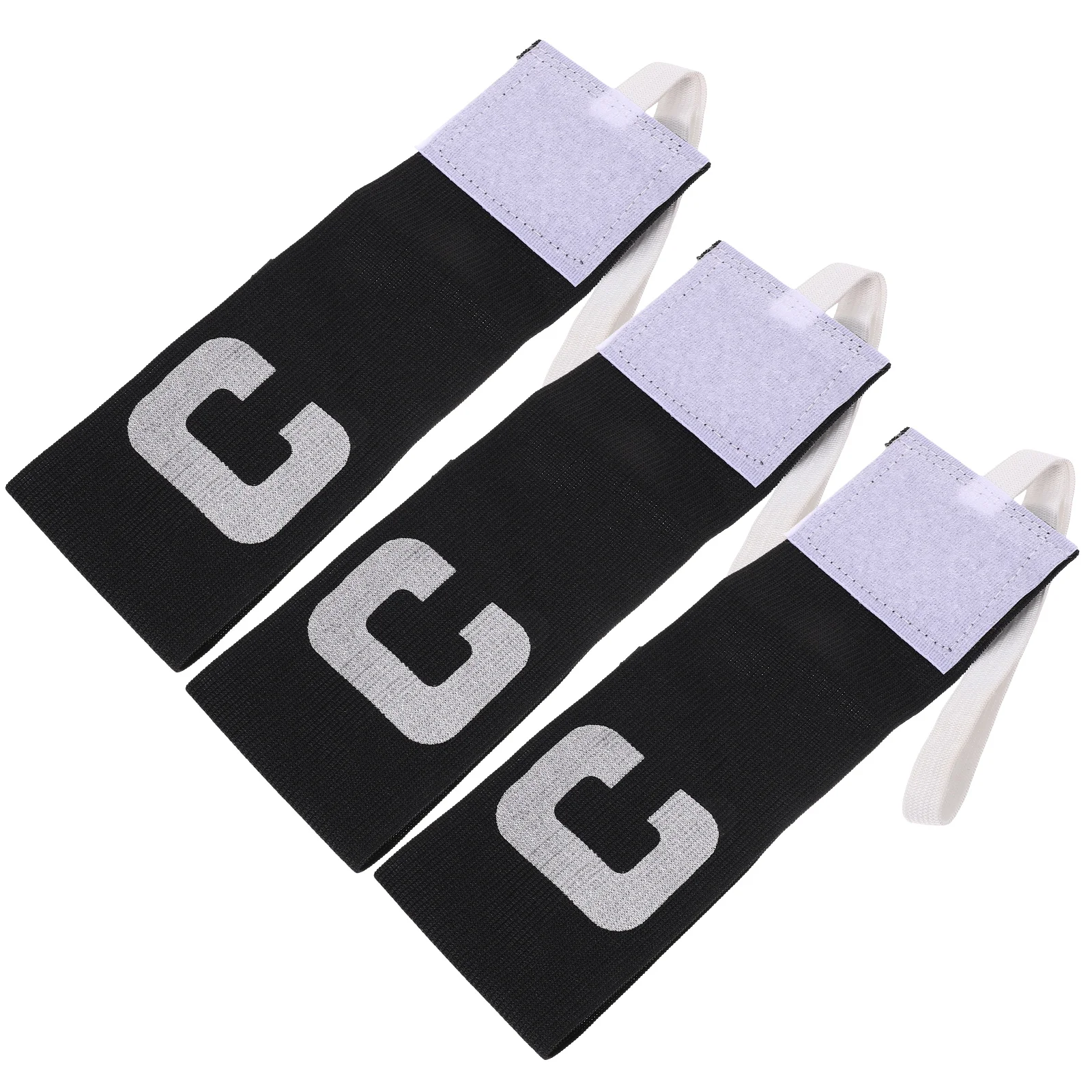 

3 Pcs Arm Bands Football Training Supplies Captain C-label Armband Yellow for Soccer Wear-resistant Aids Professional Black Man